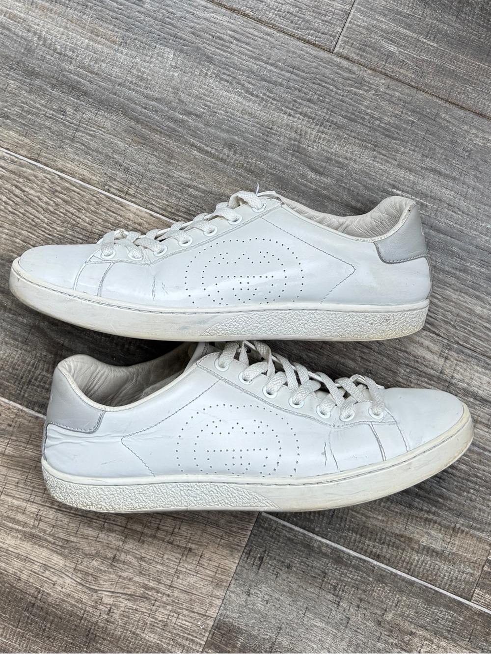 Gucci Wmns Ace 'Interlocking G - White Grey' 38